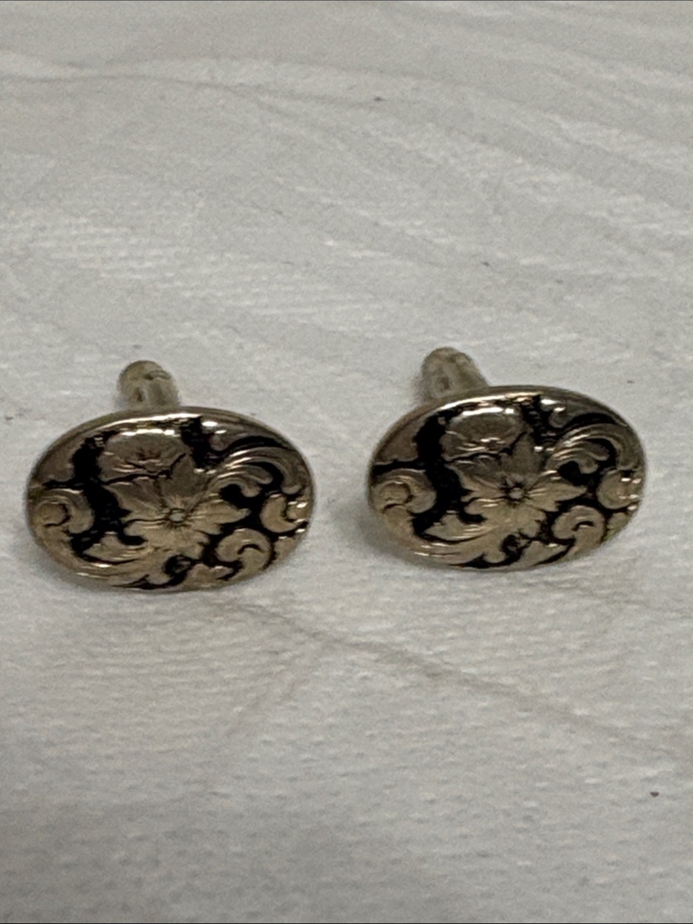 Floral Engraved Oval Cufflinks